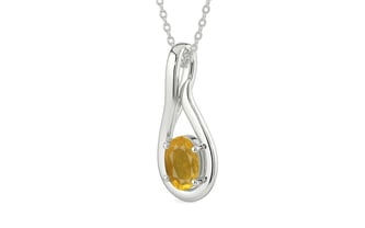 Sterling Silver Thailand Yellow Sapphire Pendant Prime Quality (P9)
