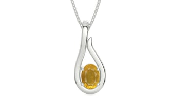 Sterling Silver Thailand Yellow Sapphire Pendant Prime Quality (P9)