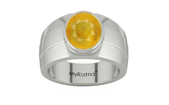 Sterling Silver Thailand Yellow Sapphire Ring Fine Quality (R1)