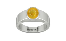 Sterling Silver Thailand Yellow Sapphire Ring Fine Quality (R10)