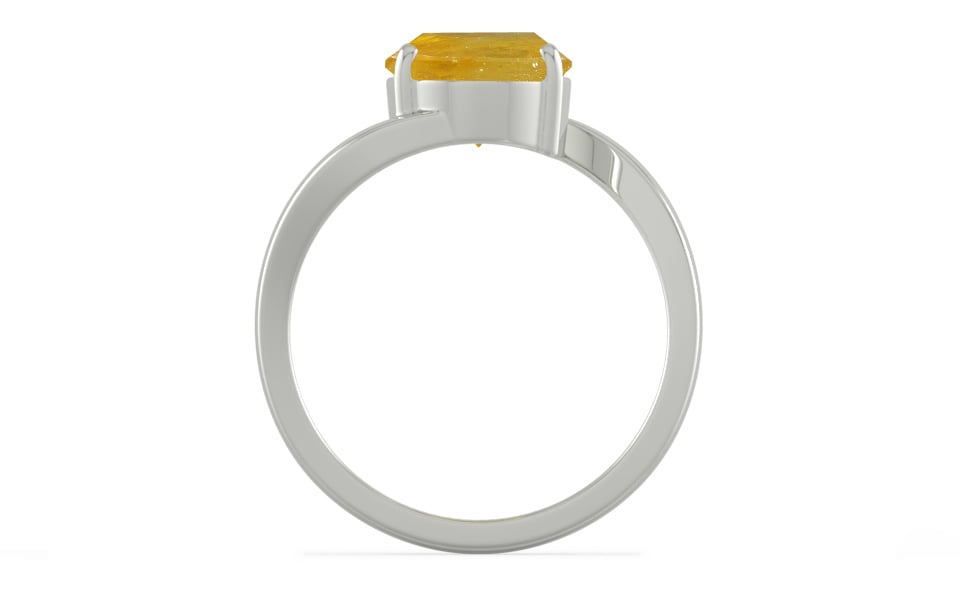 Sterling Silver Thailand Yellow Sapphire Ring Fine Quality (R2)