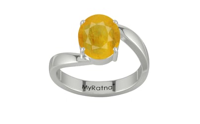 Sterling Silver Thailand Yellow Sapphire Ring Fine Quality (R2)