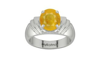 Sterling Silver Thailand Yellow Sapphire Ring Fine Quality (R4)
