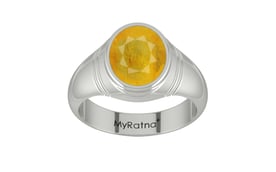 Sterling Silver Thailand Yellow Sapphire Ring Fine Quality (R7)