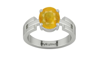 Sterling Silver Thailand Yellow Sapphire Ring Fine Quality (R8)