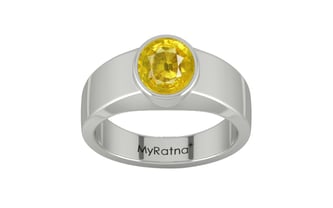 Sterling Silver Thailand Yellow Sapphire Ring Limited Quality (R10)
