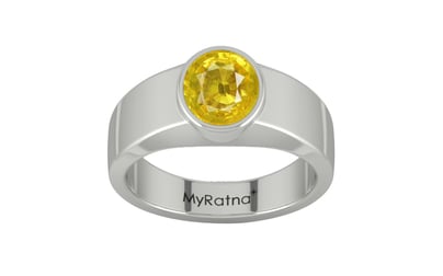 Sterling Silver Thailand Yellow Sapphire Ring Limited Quality (R10)