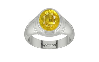 Sterling Silver Thailand Yellow Sapphire Ring Limited Quality (R7)