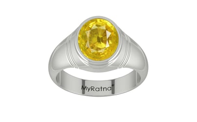Sterling Silver Thailand Yellow Sapphire Ring Limited Quality (R7)