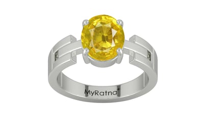 Sterling Silver Thailand Yellow Sapphire Ring Limited Quality (R8)