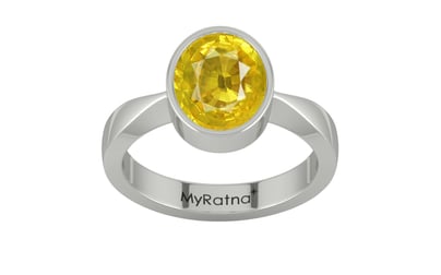 Sterling Silver Thailand Yellow Sapphire Ring Limited Quality (R9)