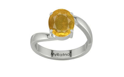 Sterling Silver Thailand Yellow Sapphire Ring Prime Quality (R2)