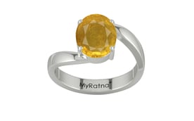 Sterling Silver Thailand Yellow Sapphire Ring Prime Quality (R2)