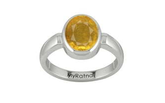 Sterling Silver Thailand Yellow Sapphire Ring Prime Quality (R6)