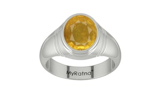 Sterling Silver Thailand Yellow Sapphire Ring Prime Quality (R7)