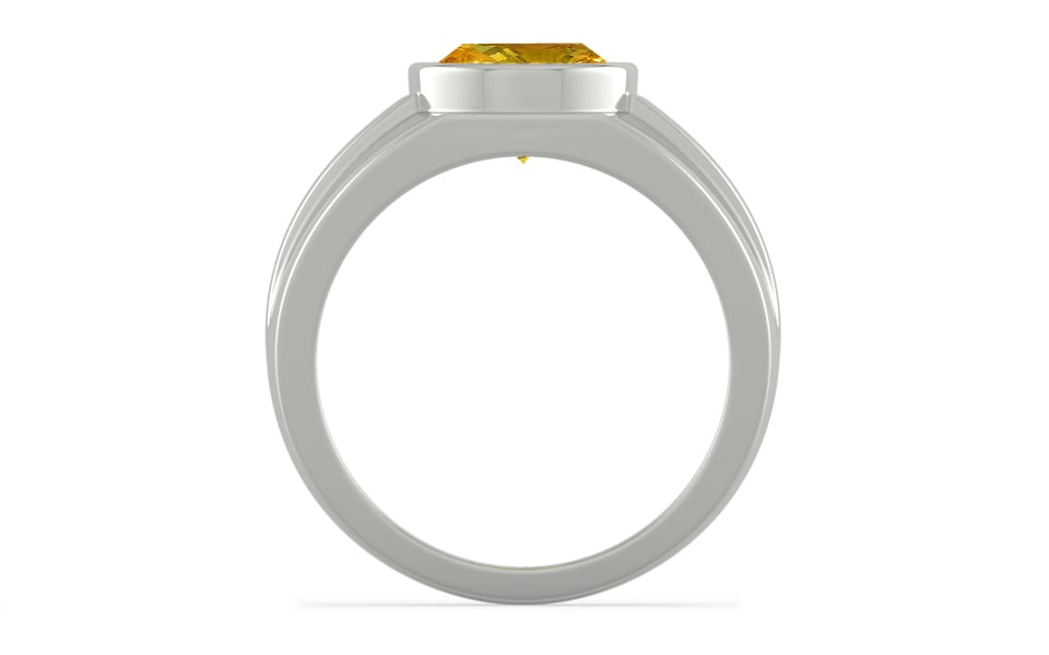 Sterling Silver Thailand Yellow Sapphire Ring Rare Quality (R1)