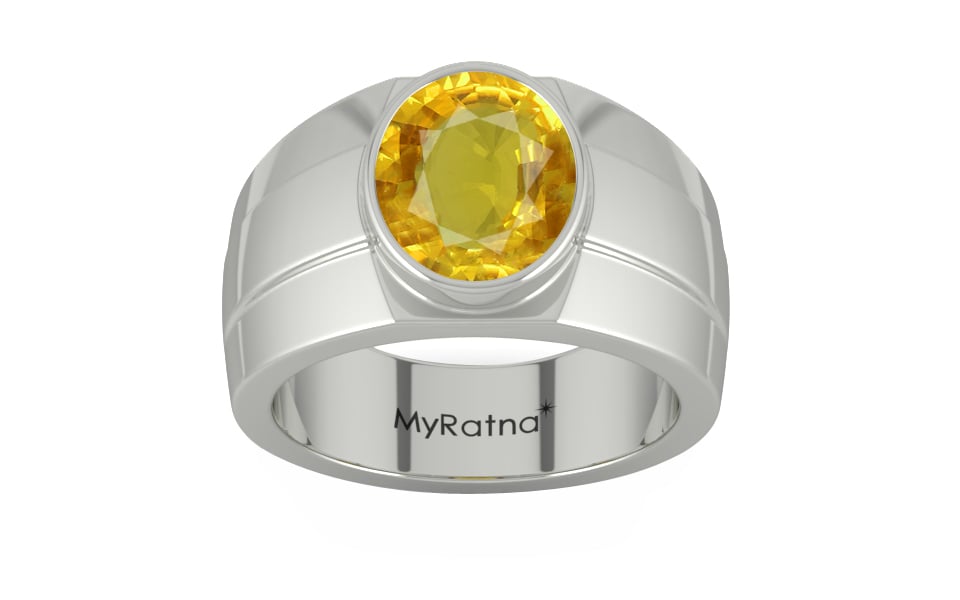 Sterling Silver Thailand Yellow Sapphire Ring Rare Quality (R1)