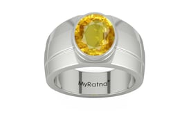 Sterling Silver Thailand Yellow Sapphire Ring Rare Quality (R1)