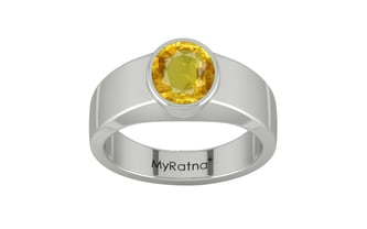 Sterling Silver Thailand Yellow Sapphire Ring Rare Quality (R10)