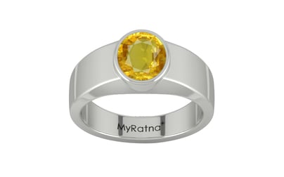 Sterling Silver Thailand Yellow Sapphire Ring Rare Quality (R10)