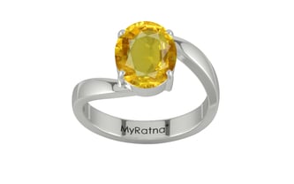 Sterling Silver Thailand Yellow Sapphire Ring Rare Quality (R2)