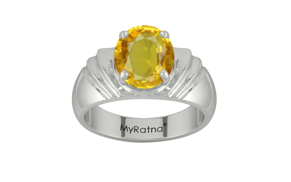 Sterling Silver Thailand Yellow Sapphire Ring Rare Quality (R4)