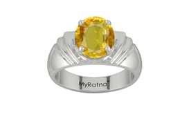 Sterling Silver Thailand Yellow Sapphire Ring Rare Quality (R4)