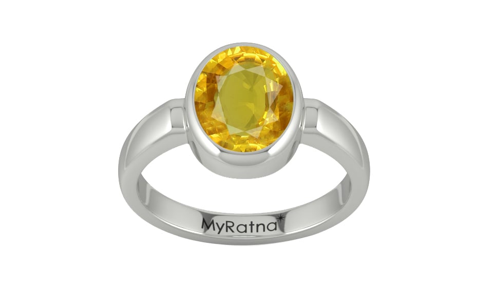 Sterling Silver Thailand Yellow Sapphire Ring Rare Quality (R6)