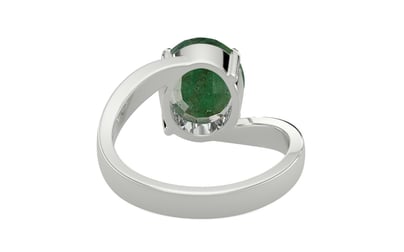 Sterling Silver Zambian Emerald Ring Fine Quality (R2)