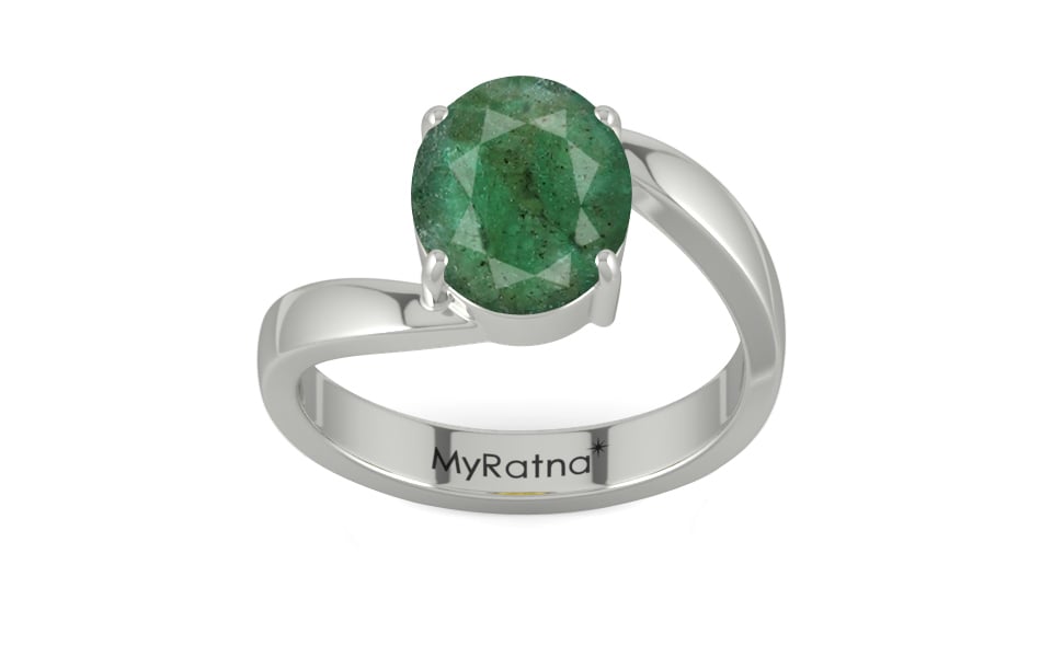 Sterling Silver Zambian Emerald Ring Fine Quality (R2)