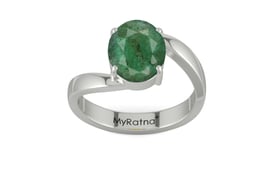 Sterling Silver Zambian Emerald Ring Fine Quality (R2)