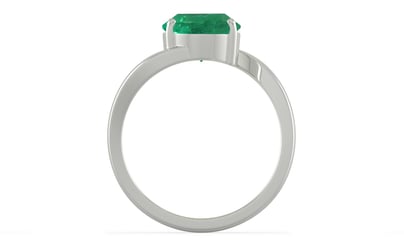 Sterling Silver Zambian Emerald Ring Limited Quality (R2)