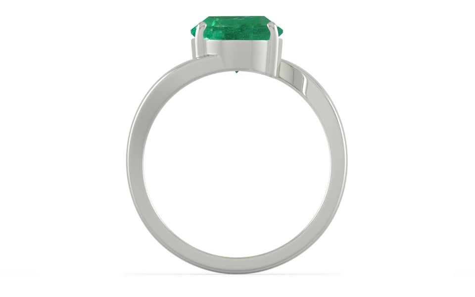 Sterling Silver Zambian Emerald Ring Limited Quality (R2)