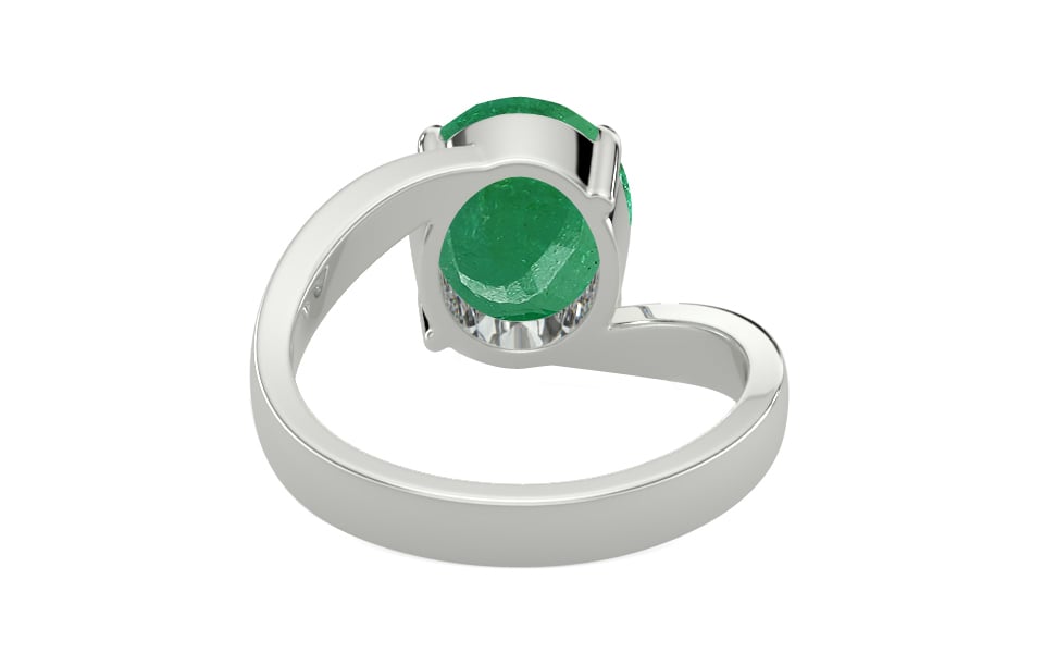 Sterling Silver Zambian Emerald Ring Limited Quality (R2)