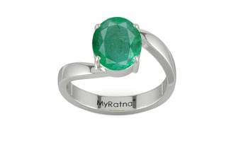 Sterling Silver Zambian Emerald Ring Limited Quality (R2)