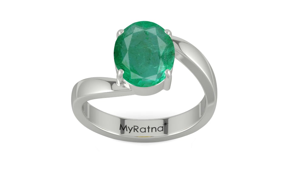Sterling Silver Zambian Emerald Ring Limited Quality (R2)