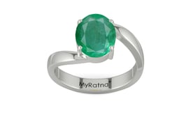 Sterling Silver Zambian Emerald Ring Limited Quality (R2)