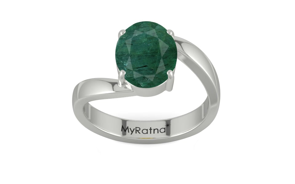 Sterling Silver Zambian Emerald Ring Prime Quality (R2)