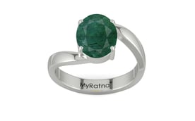 Sterling Silver Zambian Emerald Ring Prime Quality (R2)