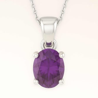Stunning Sterling Silver Amethyst Stone Pendant
