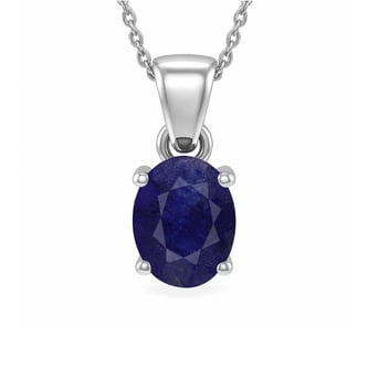 Stunning Sterling Silver Blue Sapphire Stone Pendant