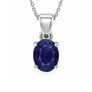 Stunning Sterling Silver Blue Sapphire Stone Pendant
