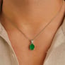 Stunning Sterling Silver Emerald Stone Pendant