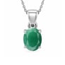 Stunning Sterling Silver Emerald Stone Pendant