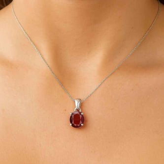 Stunning Sterling Silver Hessonite Gomed Stone Pendant