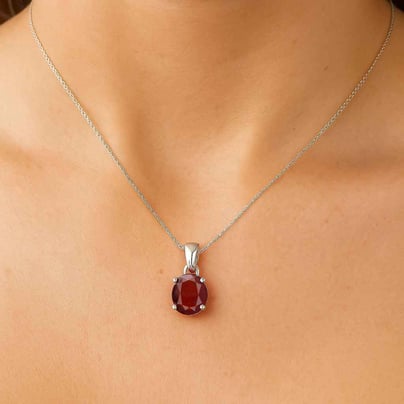 Stunning Sterling Silver Hessonite Gomed Stone Pendant