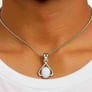 Stunning Sterling Silver Opal Stone Pendant
