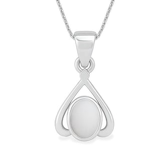 Stunning Sterling Silver Opal Stone Pendant