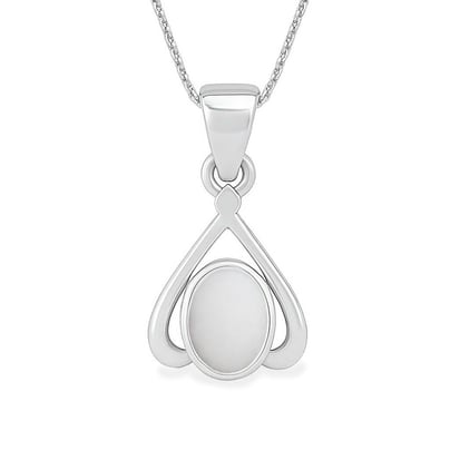 Stunning Sterling Silver Opal Stone Pendant