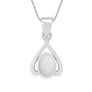 Stunning Sterling Silver Opal Stone Pendant
